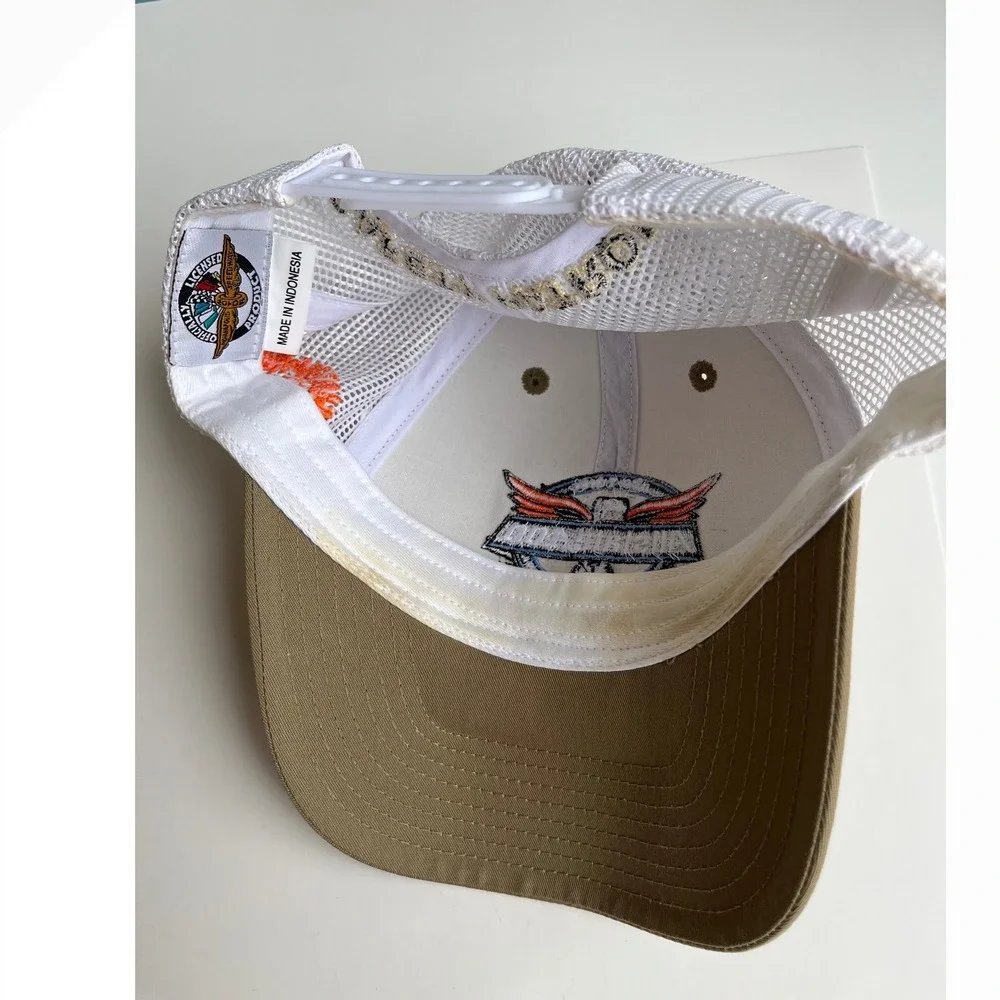 Vintage Allstate 400 Brickyard 2005 NASCAR Trucker‎ Hat Tan White Snapback Cap